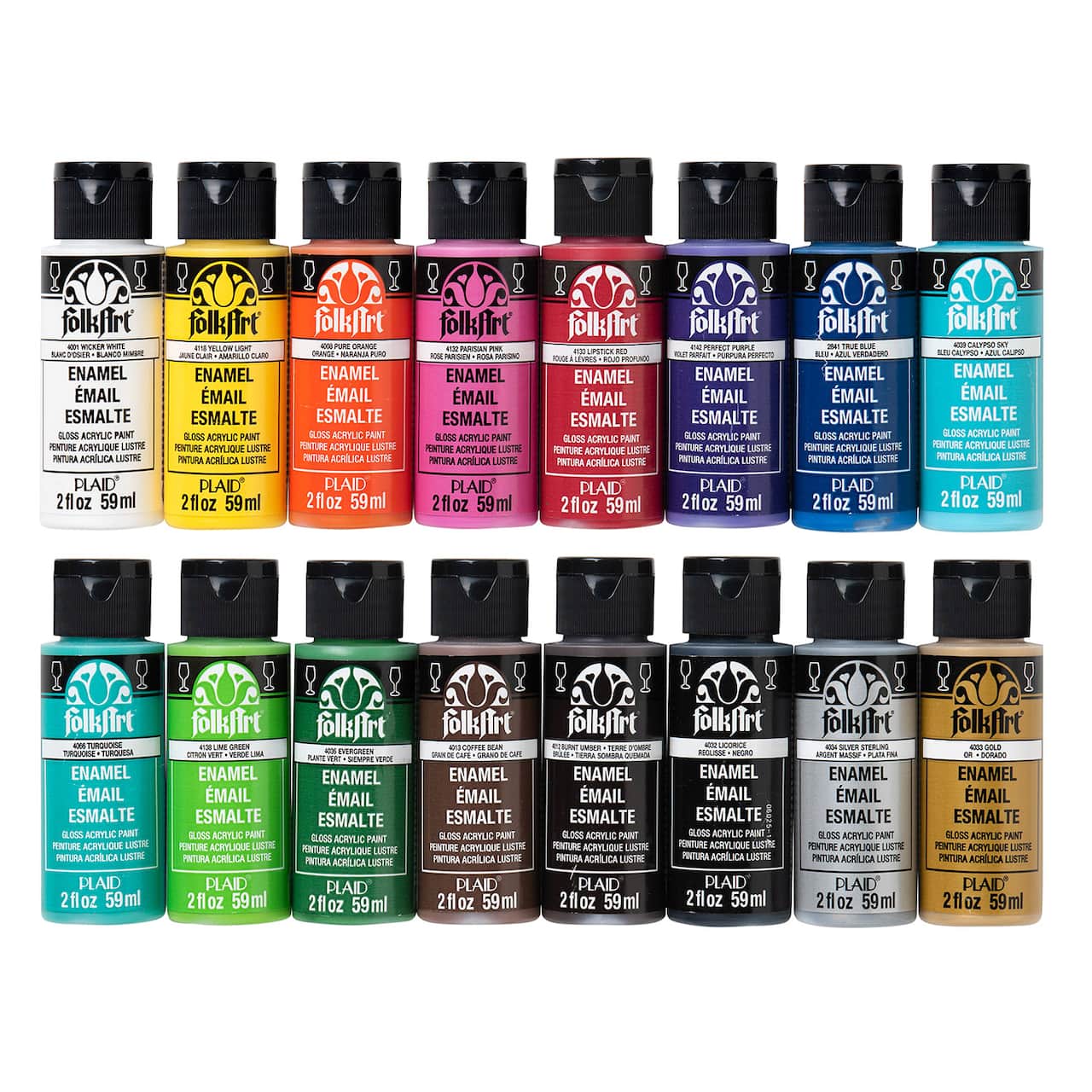 FolkArt® Enamel Gloss Acrylic Craft Paint 16 Color Set